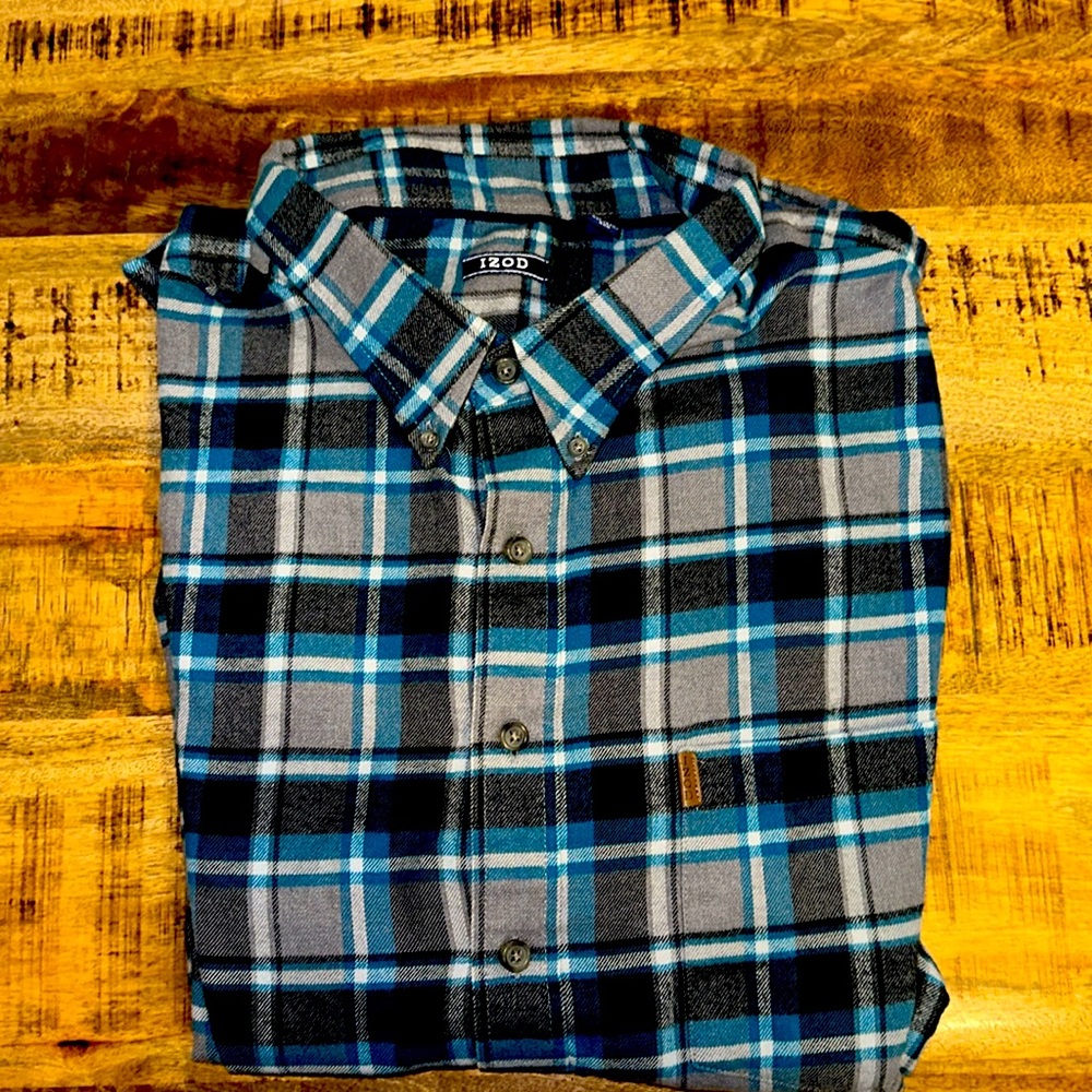 IZOD Men's Big & Tall 4XL  turquoise flannel